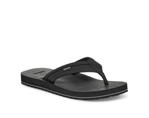 Sanuk Ziggy Water-Friendly - Sanuk Flip Flops Mens Black - Philippines QIGLWR261